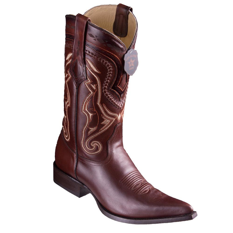 Los Altos Boots Mens #9533807 3X Toe | Genuine Pull Up Leather Boots | Color Brown