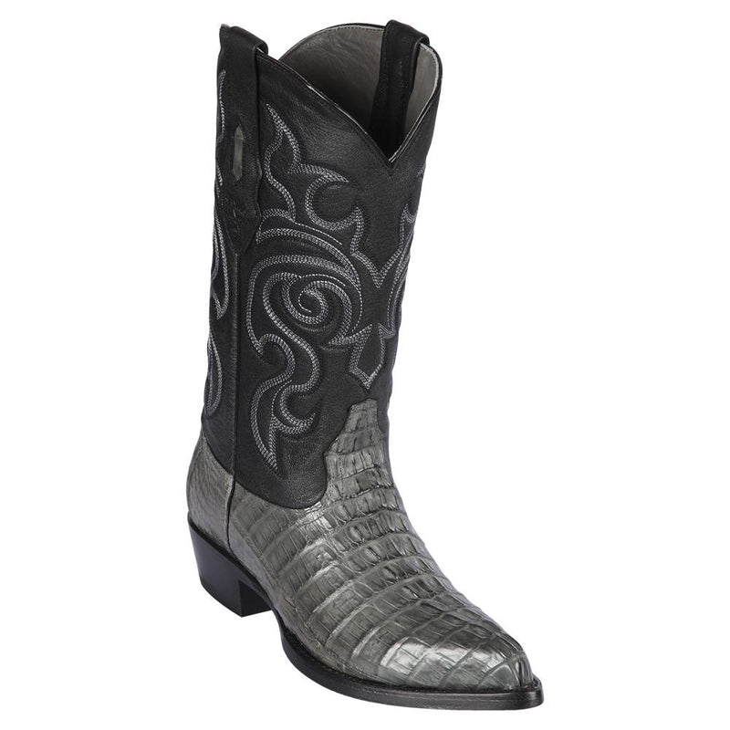 Los Altos Boots Mens #990109 J Toe | Genuine Caiman Tail Boots | Color Gray