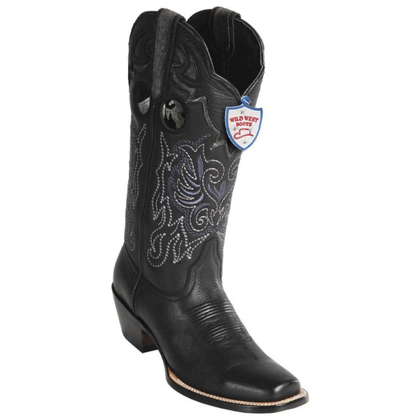 Wild West 2319905 Men's | Color Black | Women's Wild West Rage Leather Square Toe Boots Handmade