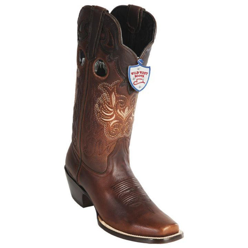 Wild West 2319940 Men's | Color Walnut | Women's Wild West Rage Leather Square Toe Boots Handmade