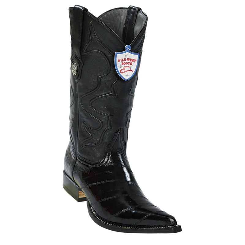 Wild West 2950805 Men's | Color Black | Men's Wild West Eel 3x Toe Boots Handcrafted