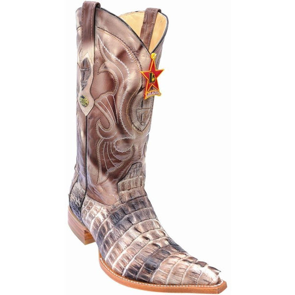 Los Altos Boots Mens #950147 3X Toe | Genuine Caiman Tail Leather Boots | Color Savage