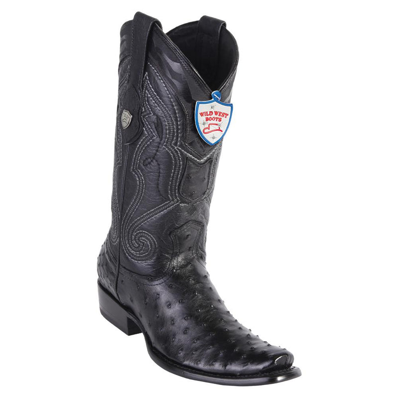 West Boots #2790305 Men's | Color Black | Men's Wild West Full Quill Ostrich Boots Dubai Toe Handcrafted