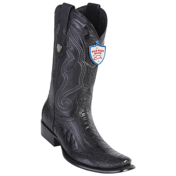 Wild West Boots #2790505 Men's | Color Black | Men's Wild West Ostrich Leg 3x Toe Boots Handcrafted