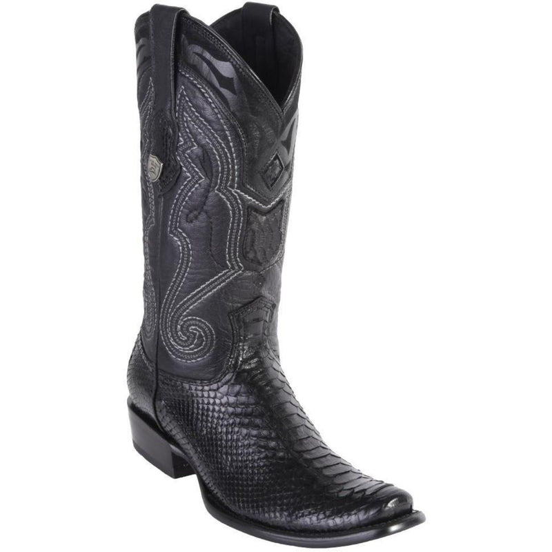 Wild West Boots #2795705 Men's | Color Black | Men's Wild West Square Toe Python Boots Handcrafted Genuine Snakeskin