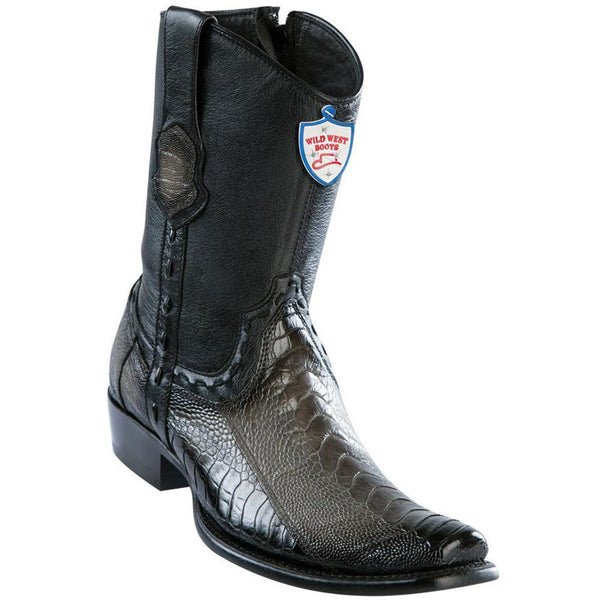 Wild West Boots #279B0538 Men's | Color Faded Gray | Men’s Wild West Ostrich Leg Boots Dubai Toe Handcrafted