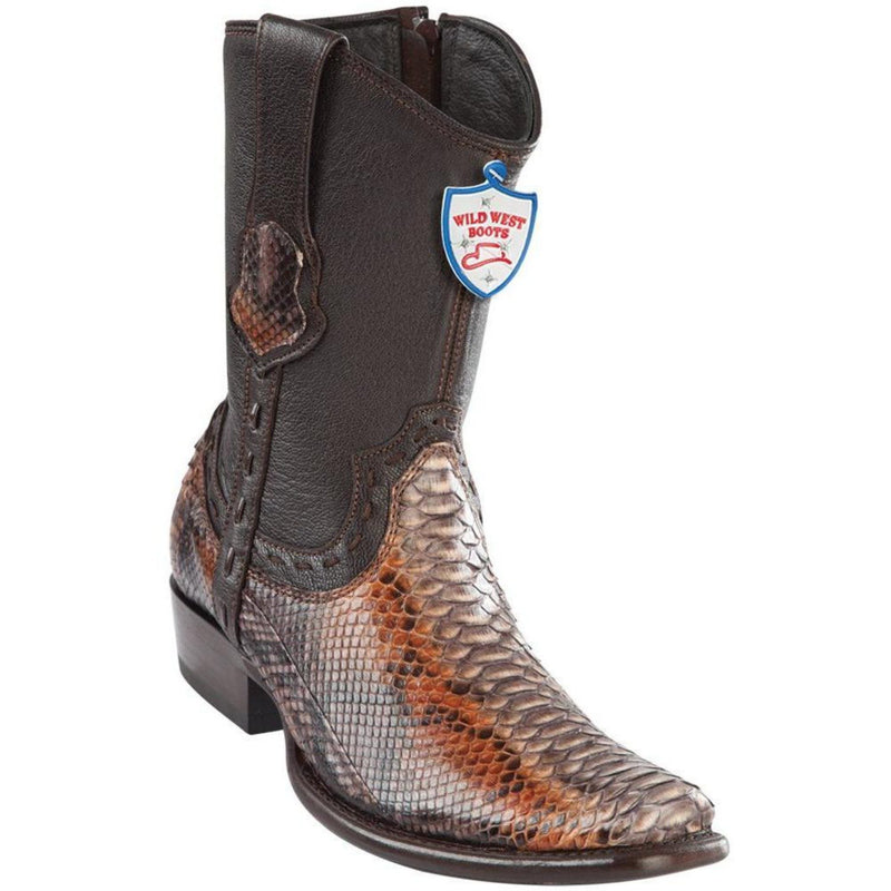 Wild West Boots #279B5788 Men's | Color Rustic Cognac | Men’s Wild West Python Boots Dubai Toe Handcrafted