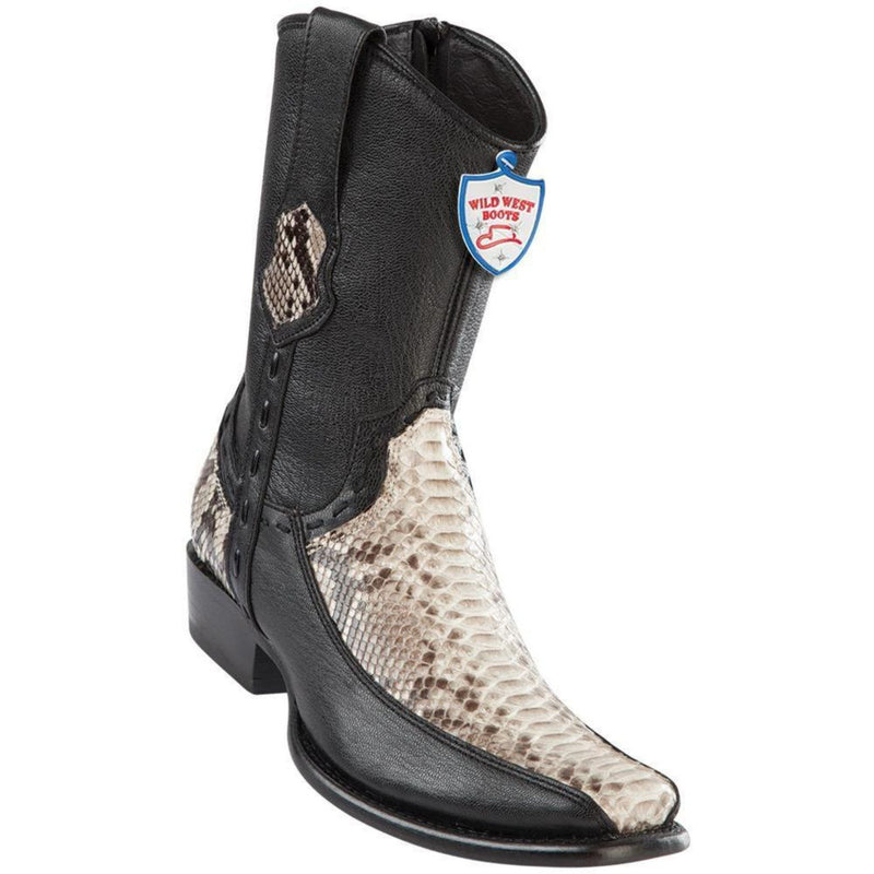 Wild West Boots #279BF5749 Men's | Color Natural | Men’s Wild West Python With Deer Boots Dubai Toe Handcrafted