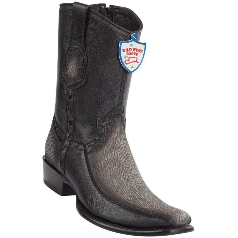 Wild West 279BF9338 Men's | Color Faded Gray | Men’s Wild West Sharkskin Boots Square Toe Handcrafted