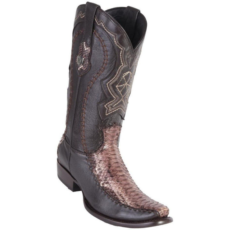 Wild West Boots #279F5785 Men's | Color Rustic Brown | Men’s Wild West Python Boots Dubai Toe Handcrafted