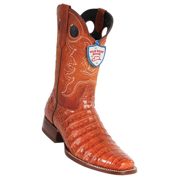 Wild West Boots #28188203 Men's | Color Cognac | Men's Wild West Square Toe Caiman Belly Boots Handcrafted