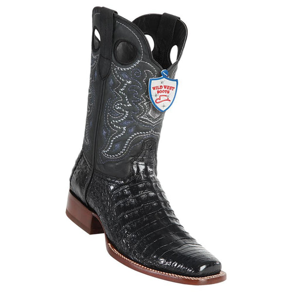 Wild West Boots #28188218 Men's | Color Black Cherry | Men's Wild West Square Toe Caiman Belly Boots Handcrafted