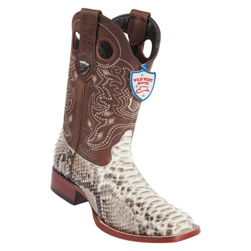 Wild West Boots #28245749 Men's | Color Natural  | Men's Wild West Python Square Toe Boots Handcrafted