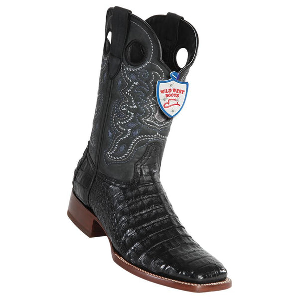 Wild West Boots #28248205  Men's | Color Black | Men's Wild West Square Toe Caiman Belly Boots Handcrafted