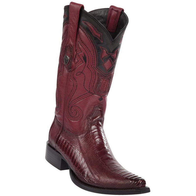 Wild West Boots #2940543 Men's | Color Faded Burgundy | Men’s Wild West Ostrich Leg Boots Snip Toe Handcrafted