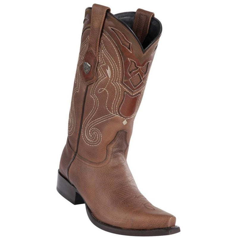 Men’s Wild West Leather Boots Snip Toe Handcrafted Brown (2942707 )