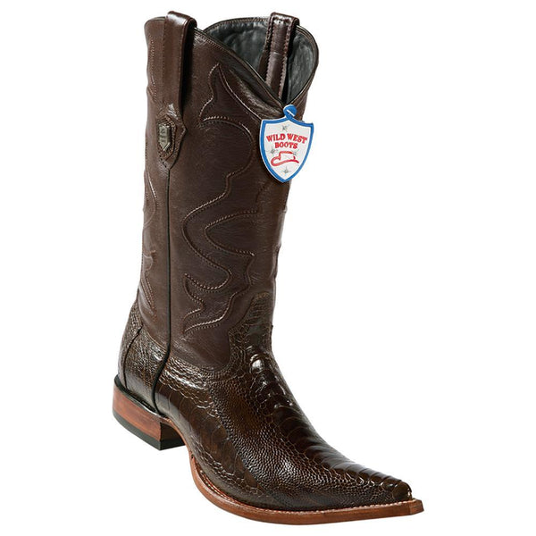 Wild West Boots #2950507 Men's | Color Brown | Men's Wild West Ostrich Leg 3x Toe Boots Handcrafted