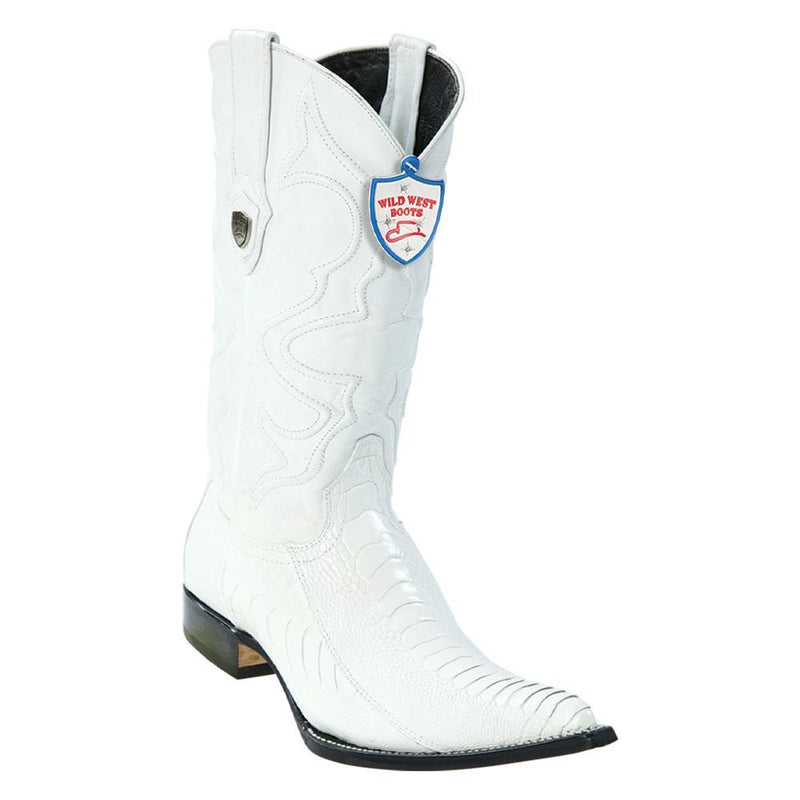 Wild West Boots #2950528 Men's | Color White | Men's Wild West Ostrich Leg 3x Toe Boots Handcrafted