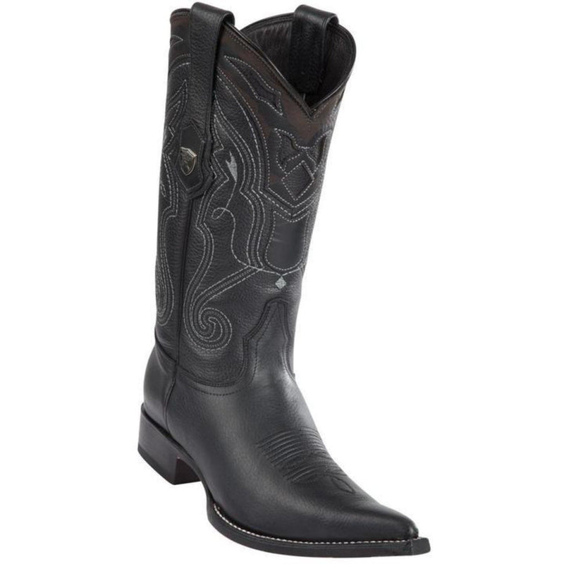 Men’s Wild West Leather Boots 3X Toe Handcrafted Black (2952705)