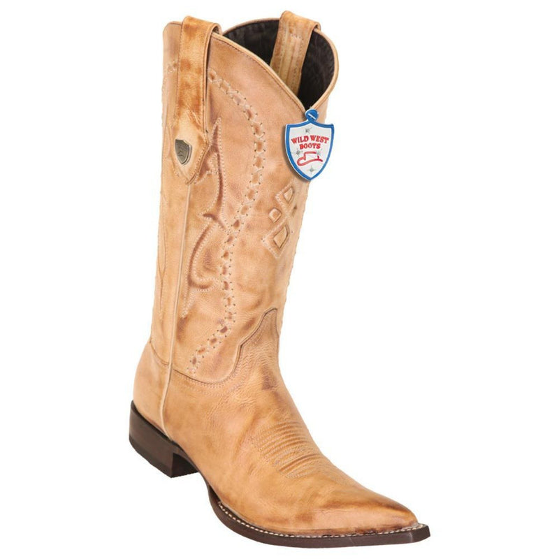 Men's Wild West Janrry Genuine Leather 3x Toe Boots Handmade Honey (2953651)