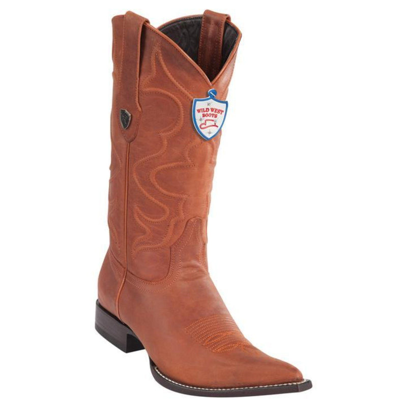 Wild West 2955003 Men's | Color Cognac | Men's Wild West Desert Leather 3x Toe Boots Handmade