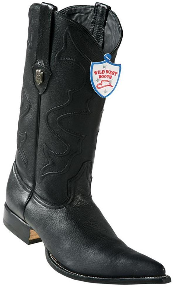 Wild West 2955105 Men's | Color Honey | Men's Wild West Genuine Elk Leather 3x Toe Boots Handmade