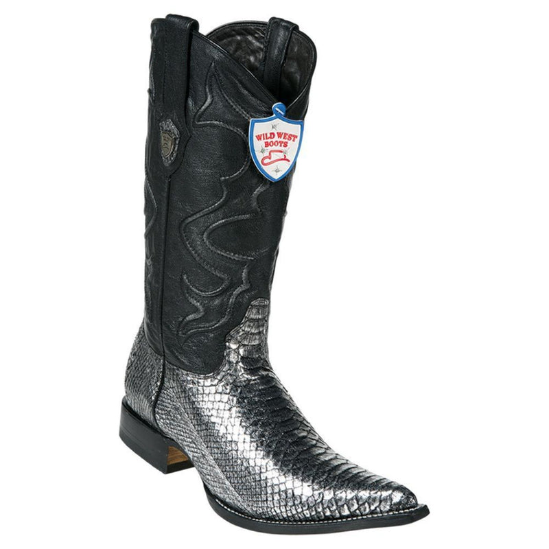 Wild West Boots #2955736 Men's | Color Silver | Men's Wild West Python 3x Toe Boots Handcrafted