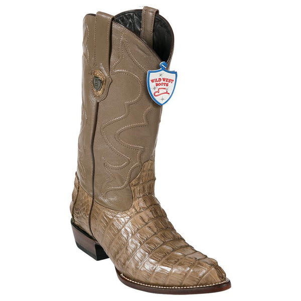 Wild West Boots #2990165 Men's | Color Mink  | Men's Wild West Caiman Tail J Toe Boots Handcrafted