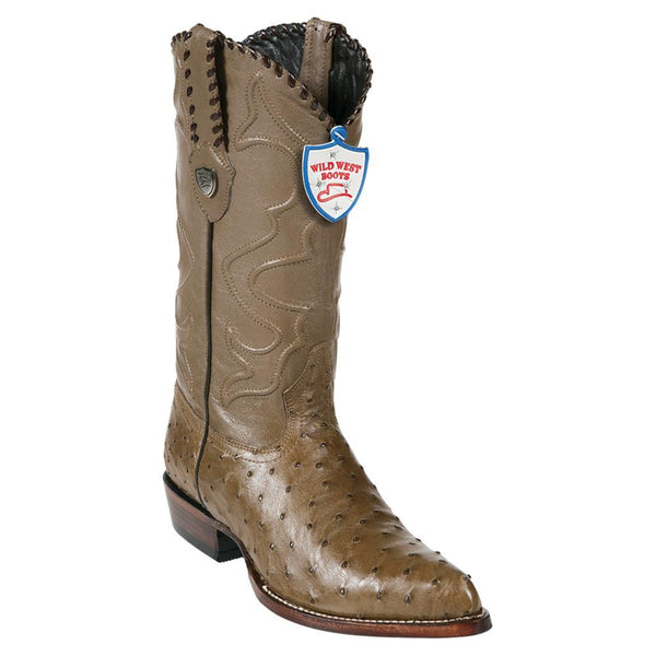 West Boots #2990365 Men's | Color Mink | Men's Wild West Full Quill Ostrich J Toe Boots Handcrafted