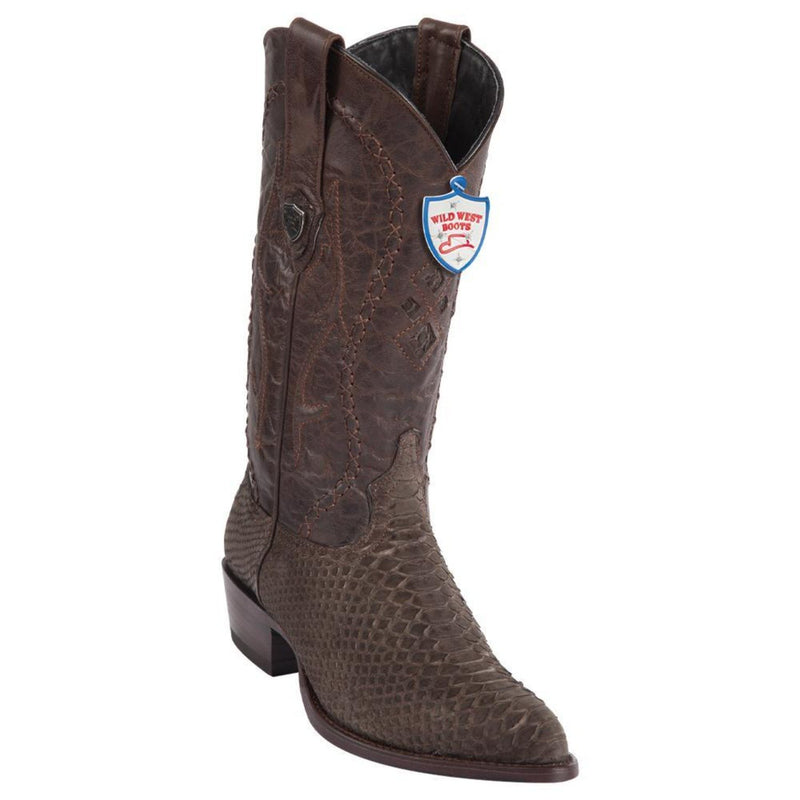 Wild West Boots #299N5707 Men's | Color Brown Suede  | Men's Wild West Python J Toe Boots Handcrafted