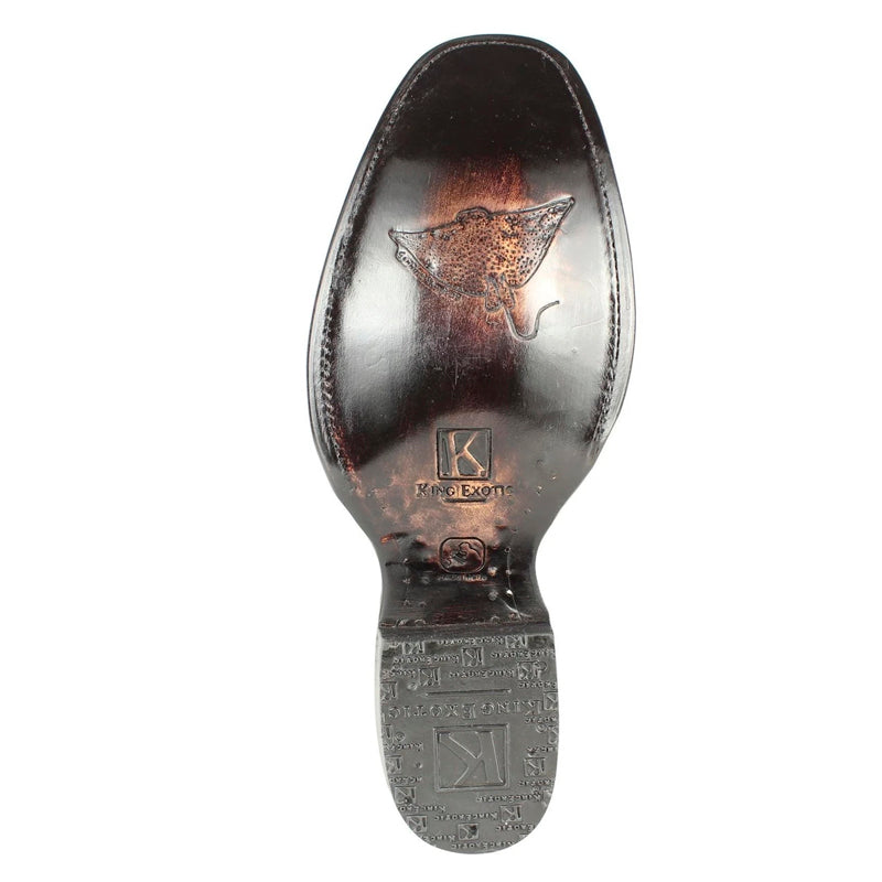 Men's King Exotic Stingray Boots Single Stone Dubai Toe Handmade Black (479B1205)