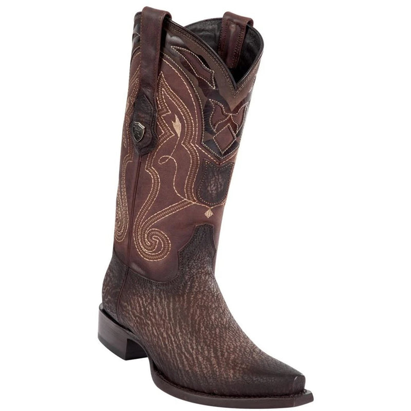 Wild West 2949316 Men's | Color Rustic Faded Brown | Men’s Wild West Sharkskin Boots Snip Toe Handcrafted