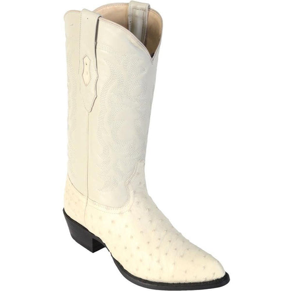 Los Altos Boots Mens #990304 J Toe | Genuine Full Quill Ostrich Boots | Color Winterwhite