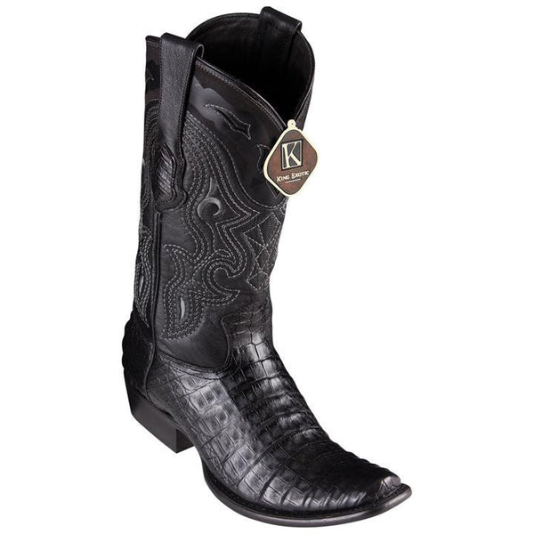 Men's King Exotic Caiman Belly Boots Dubai Toe Handcrafted Black (4798205)