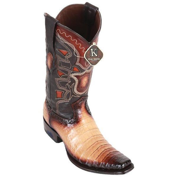 Men's King Exotic Caiman Belly Boots Dubai Toe Handcrafted Faded Oryx (4798215)