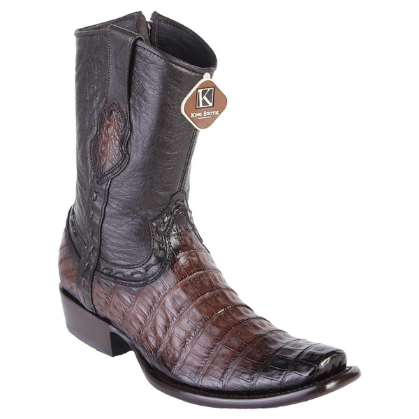 Men's King Exotic Fuscus Caiman Belly Boots With Inside Zipper Brown (479B8216)