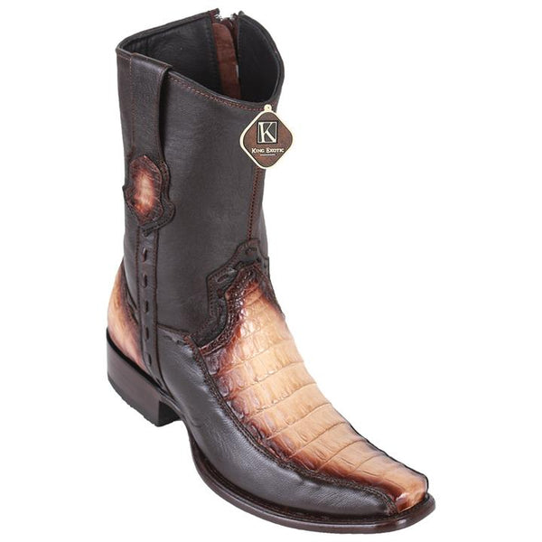 Men's King Exotic Caiman Belly Boots With Deer Dubai Toe Handmade Faded Oryx (479BF8215)