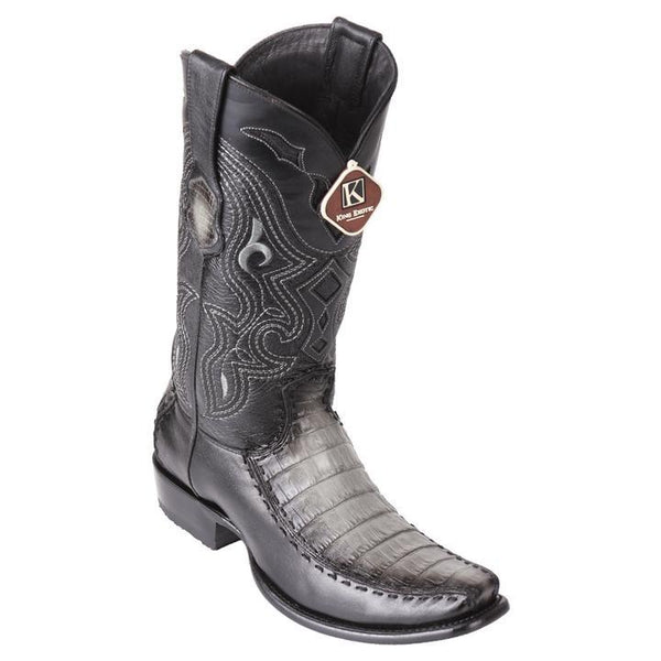 Men's King Exotic Caiman Belly Boots With Deer Dubai Toe Handcrafted Faded Gray (479F8238)
