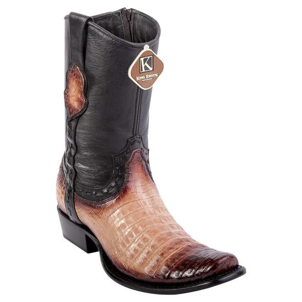 Men's King Exotic Fuscus Caiman Belly Boots With Inside Zipper Handcrafted Faded Oryx (479B8215)
