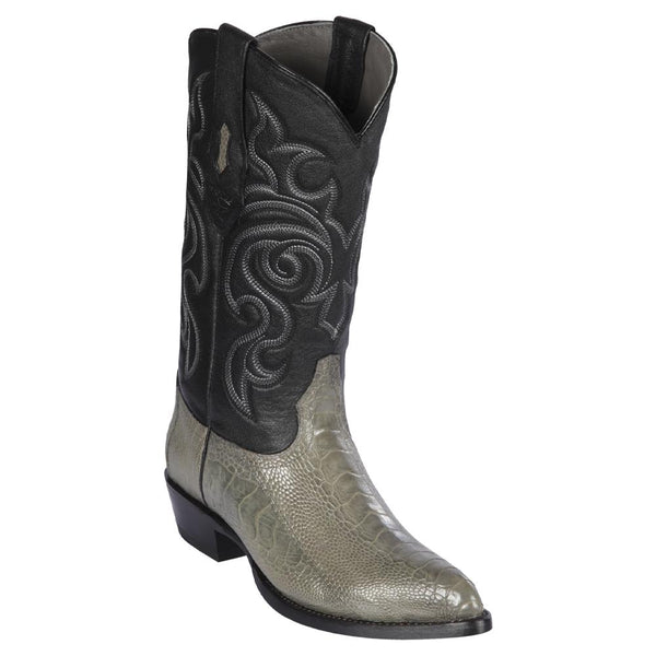 Los Altos Boots Mens #990509 J Toe | Genuine Ostrich Leg Boots | Color Gray