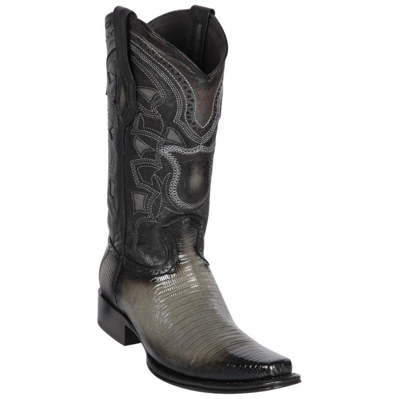 Los Altos Boots Mens #760738 European Square Toe | Genuine Teju Lizard Leather Boots | Color Faded Gray