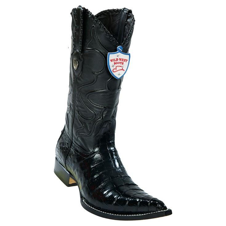 Wild West Boots #2958205 Men's | Color Black  | Men's Wild West Caiman Belly 3x Toe Boots Handcrafted