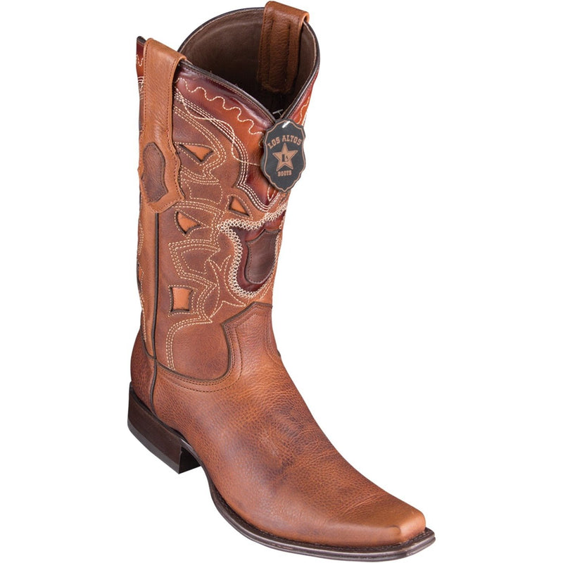 Los Altos Boots Mens #769940 European Square Toe | Genuine Rage Leather Boots | Color Walnut
