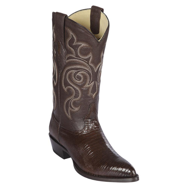 Los Altos Boots Mens #990707 J Toe | Genuine Teju Lizard Boots | Color Brown