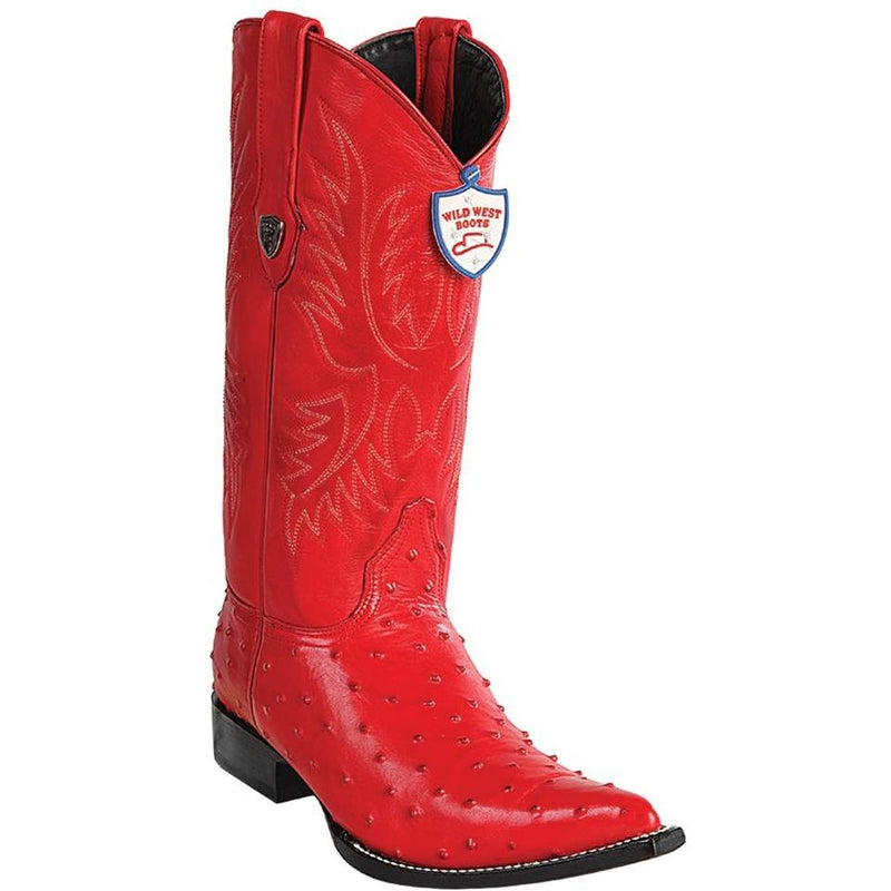 Wild West Boots #6950312 Men's | Color Red | Men’s Wild West Ostrich Print Boots 3X Toe Handcrafted