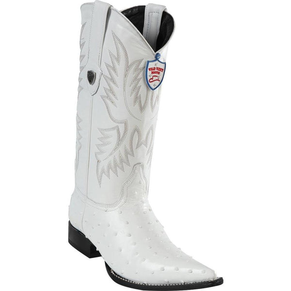 Wild West Boots #6950328 Men's | Color White | Men’s Wild West Ostrich Print Boots 3X Toe Handcrafted