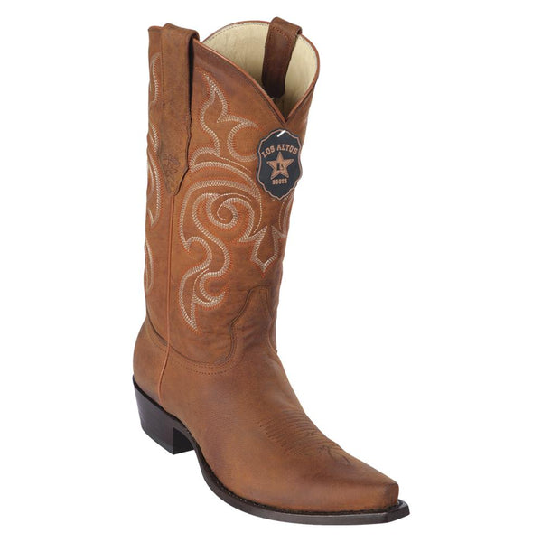 Los Altos Boots Mens #942051 Snip Toe | Genuine Maddog Leather Boots | Color Honey