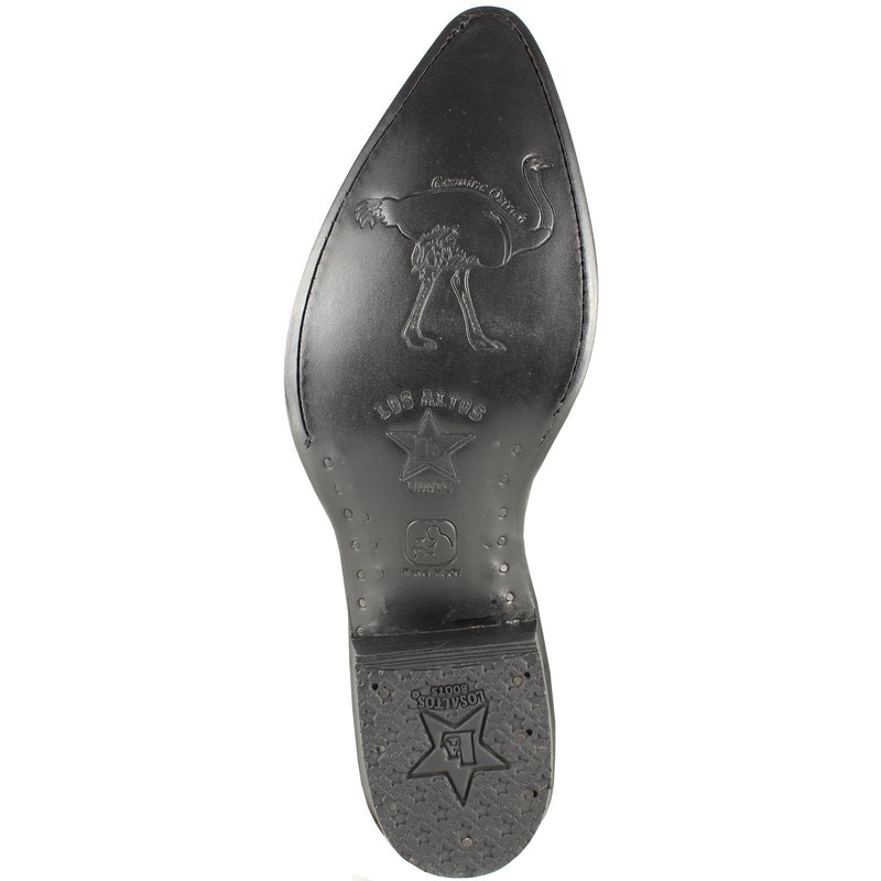 Los Altos Boots Mens #999709 J Toe | Genuine Smooth Ostrich Boots | Color Gray