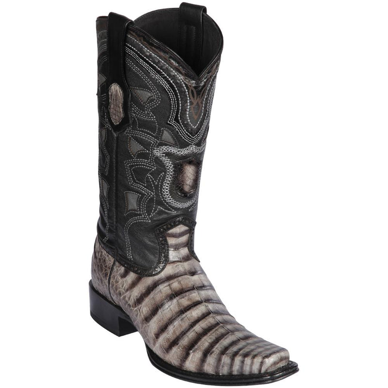 Los Altos Boots Mens #768233 European Square Toe | Genuine Caiman Belly Boots | Color Porto Gray