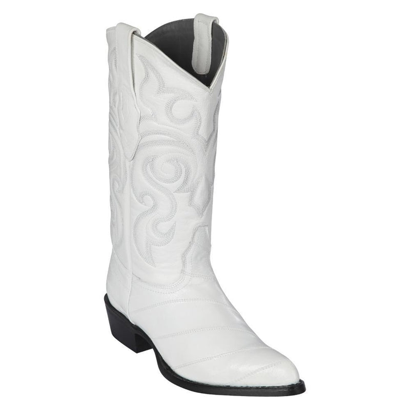 Los Altos Boots Mens #990828 J Toe | Genuine Eel SKin  Boots | Color White